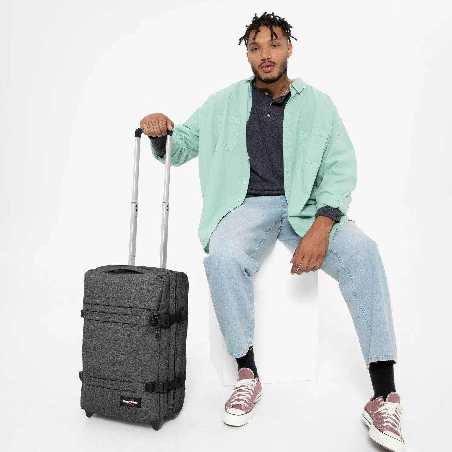 Eastpak Transit'r S kuffert Black Denim Small vandafvisende