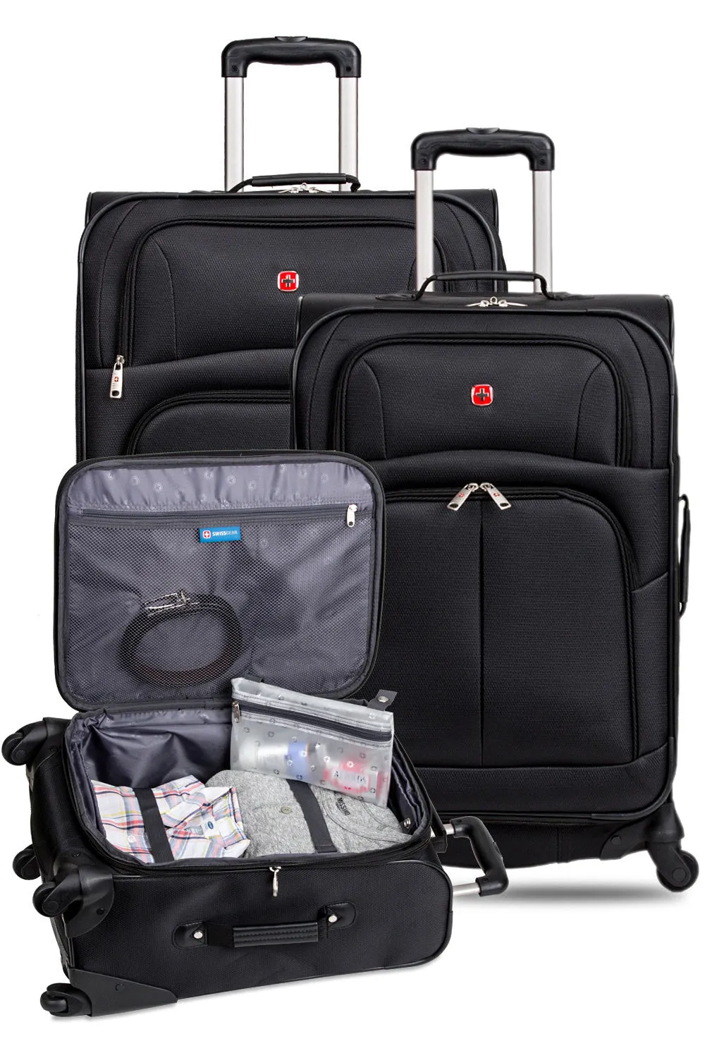 Swissgear 6053 kuffertsæt sort – 3 dele spinner