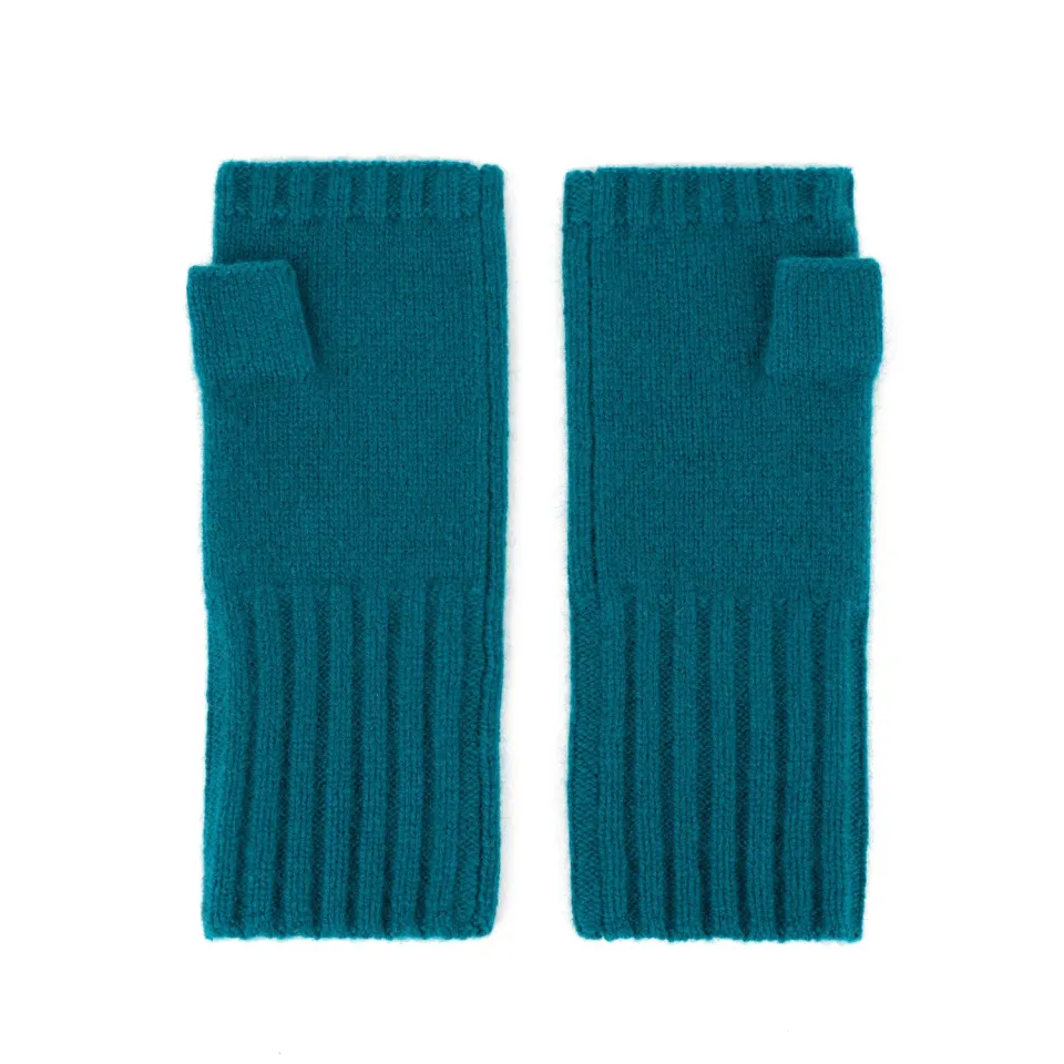 Roka London Metropolitan fingerløse handsker teal cashmere