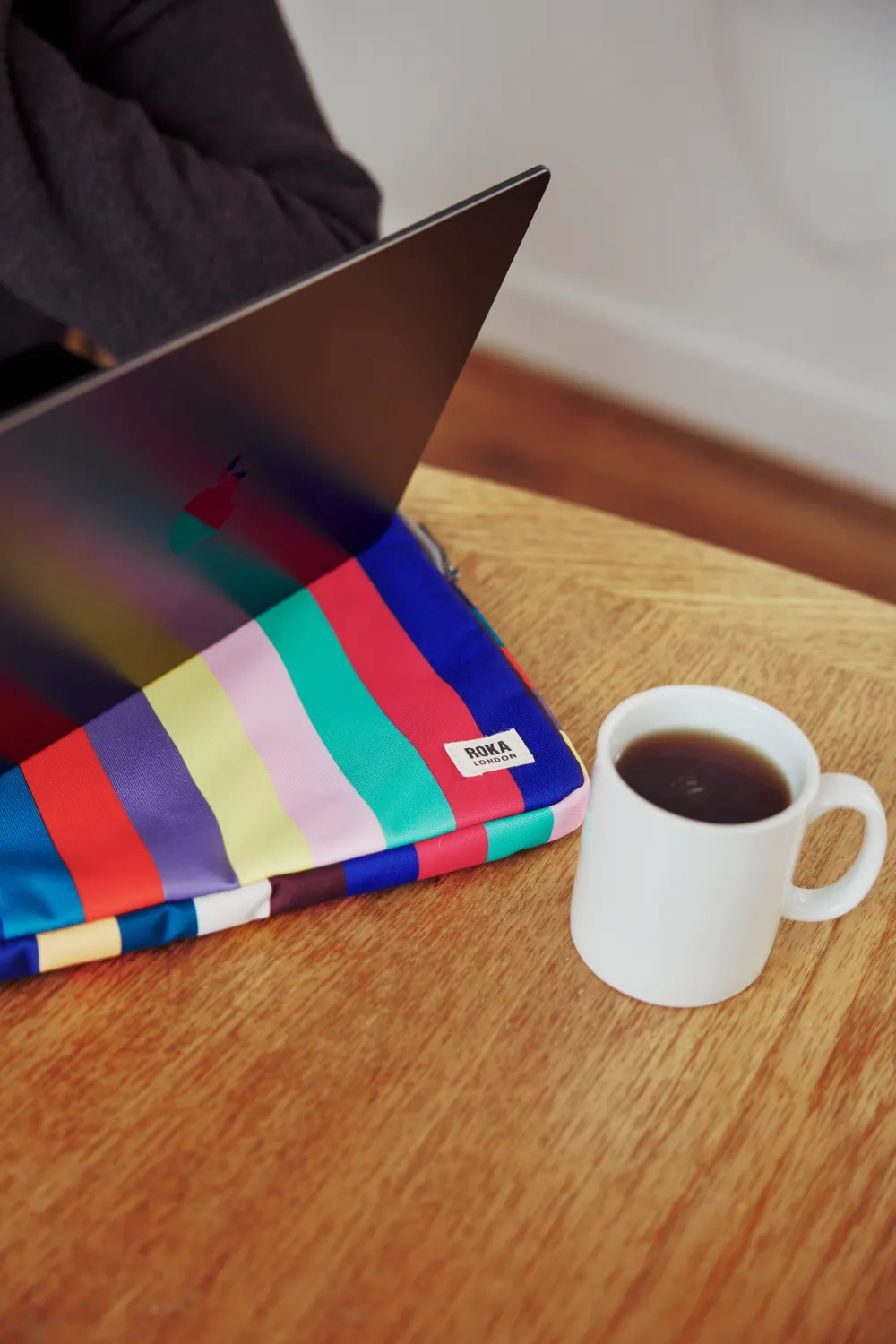 Roka London Brick Lane laptopsleeve Wide Multi Stripe 14 polstret