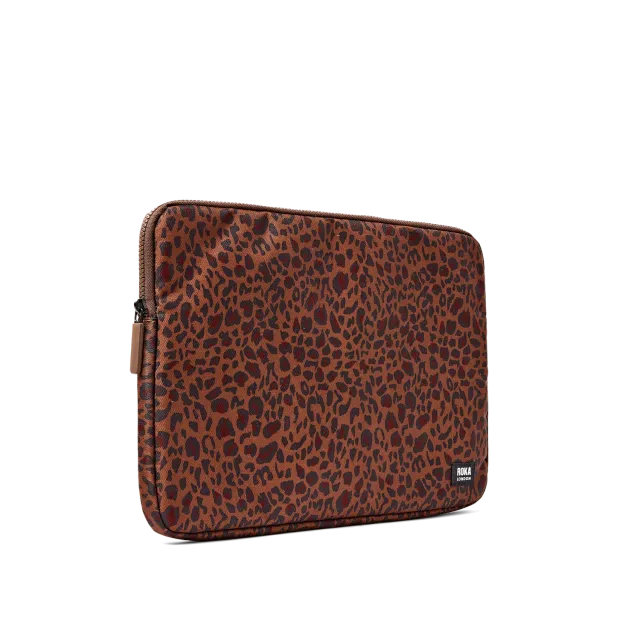 Roka London Brick Lane laptop sleeve 14" mini leopard