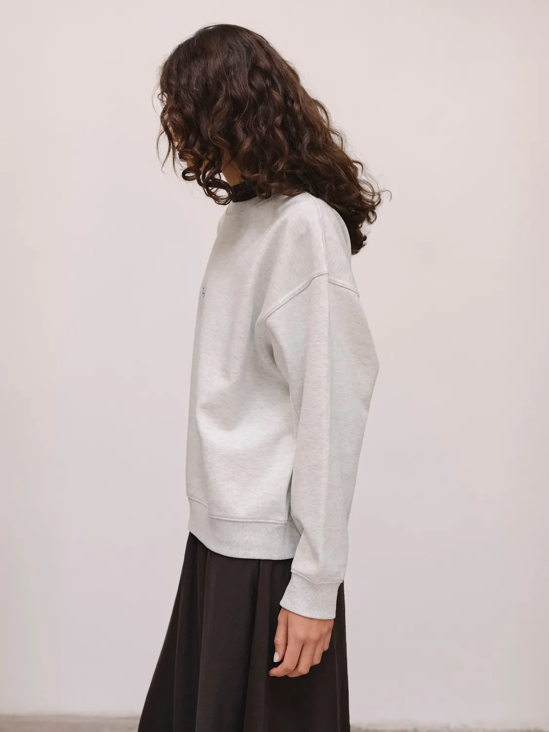 Ölend Tutto Passa sweatshirt grå relaxed fit bomuld