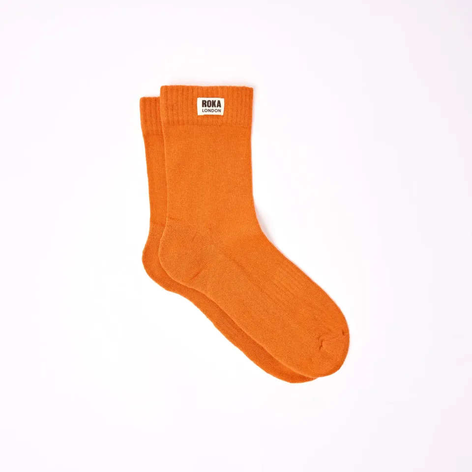 Roka London Wimbledon sokker UK 6-12 burnt orange økologisk