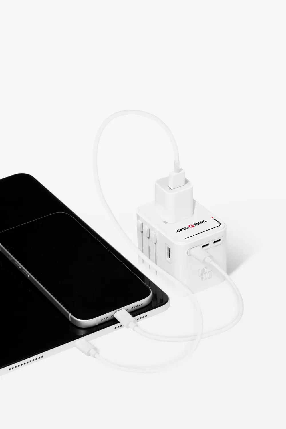 SWISSGEAR Worldwide Travel Adapter rejseadapter hvid med USB-C