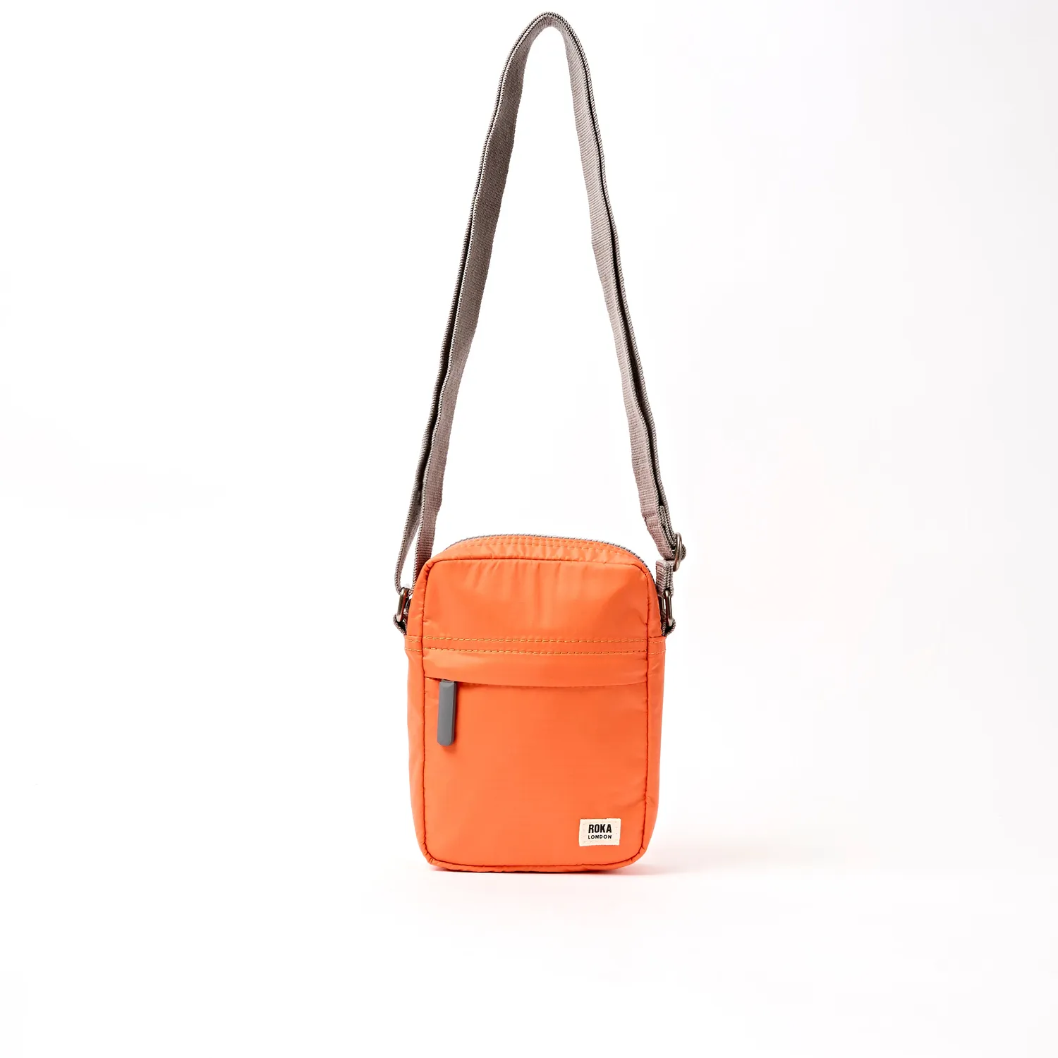 Roka London Bond Pocket Crossbody skuldertaske Tangerine S let