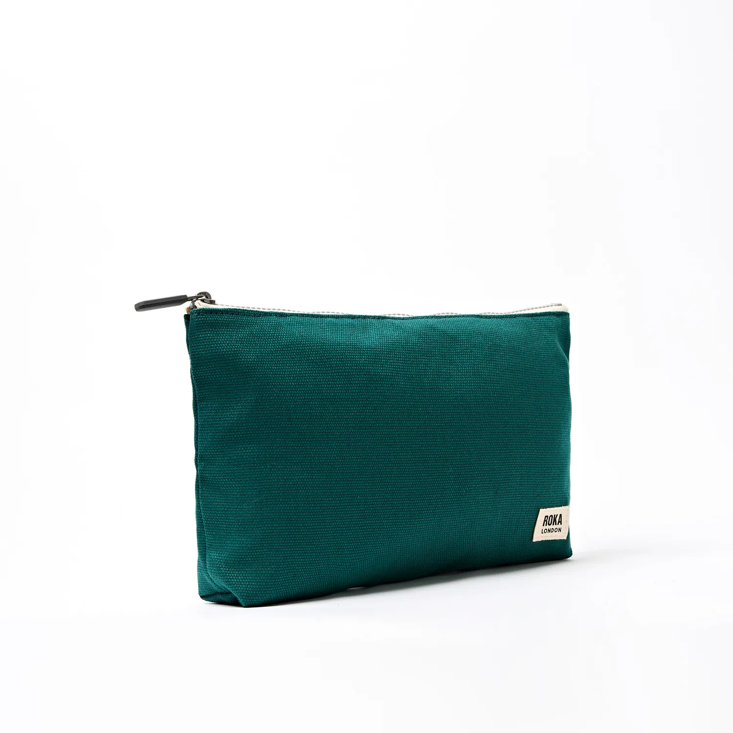 Roka London Maida Vale pouch Teal bomuldscanvas 2,2 liter