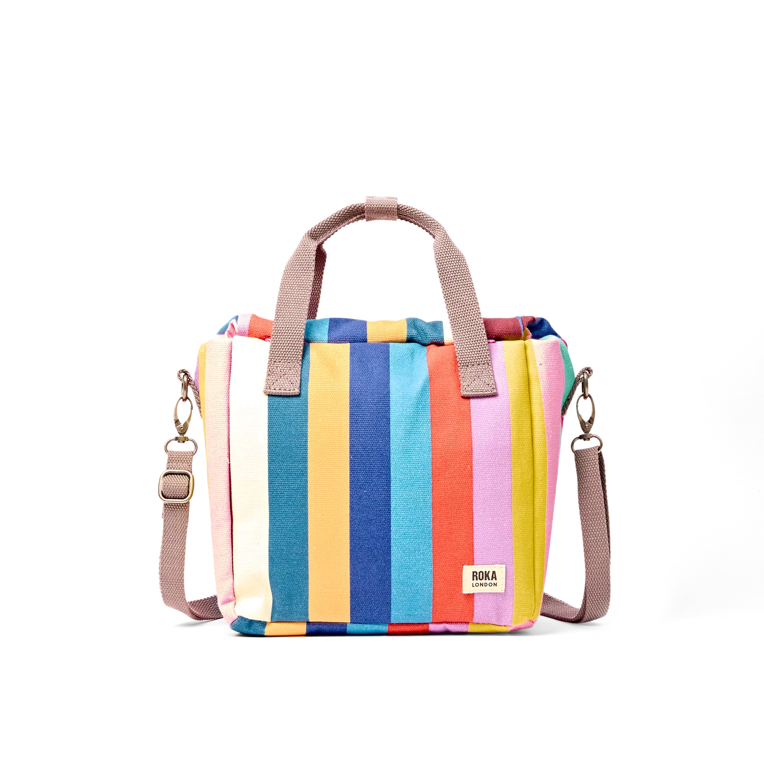 Roka London Hampstead madpakketaske Wide Stripe Multi isoleret 7,3 liter