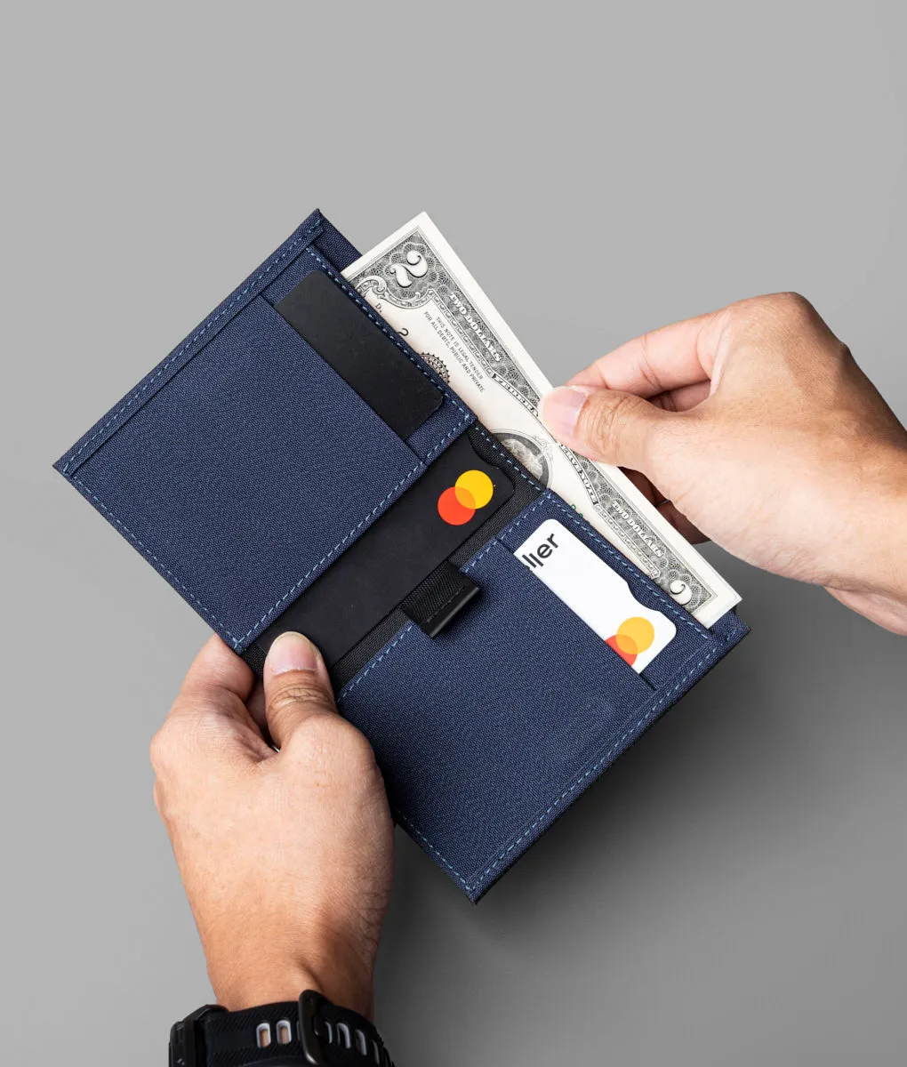 Alpaka ARK Bifold Cash Wallet pung blå Axoflux magnetluk