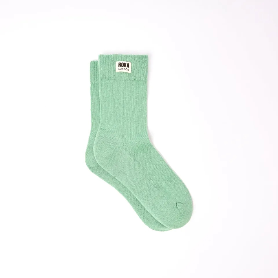 Roka London Wimbledon crew sokker Matcha økologisk bomuld