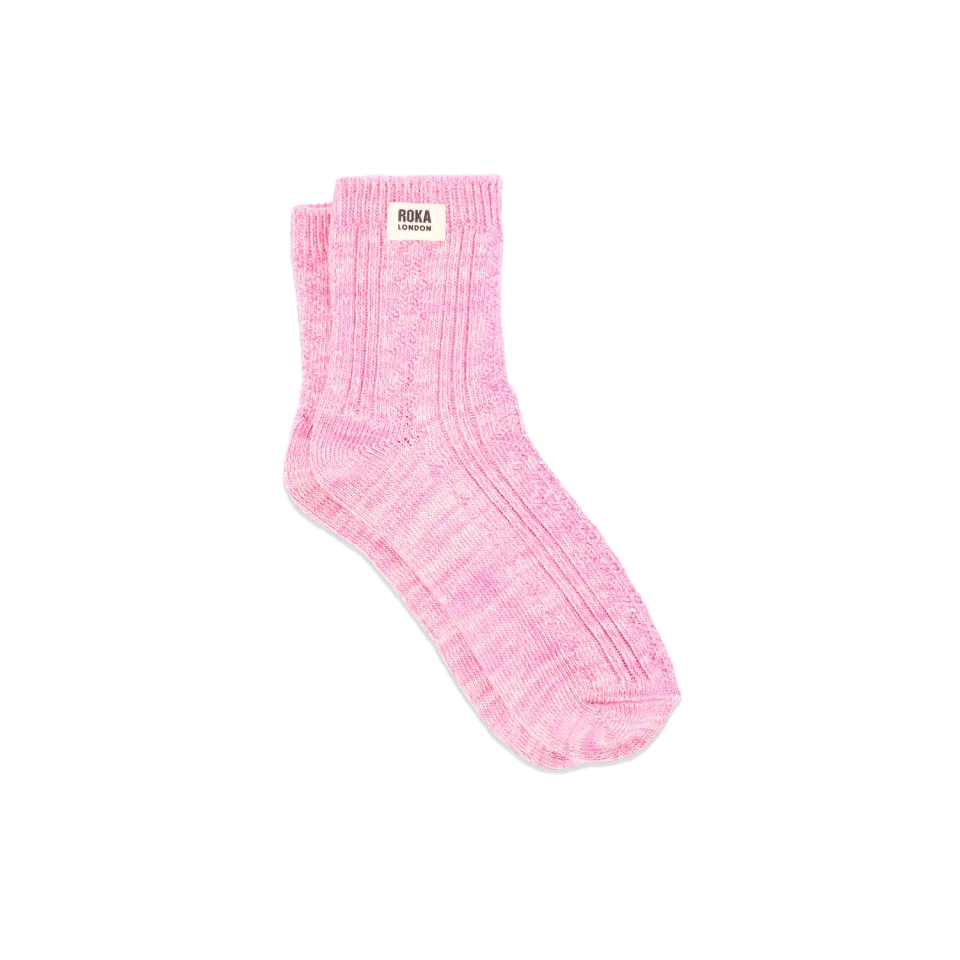 Roka London Wallace strømper Pink Carnation 36-42
