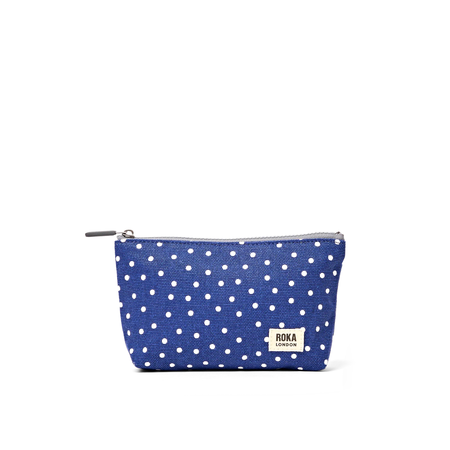 Roka London Maida Vale pouch Navy Polka Small 1,2 liter